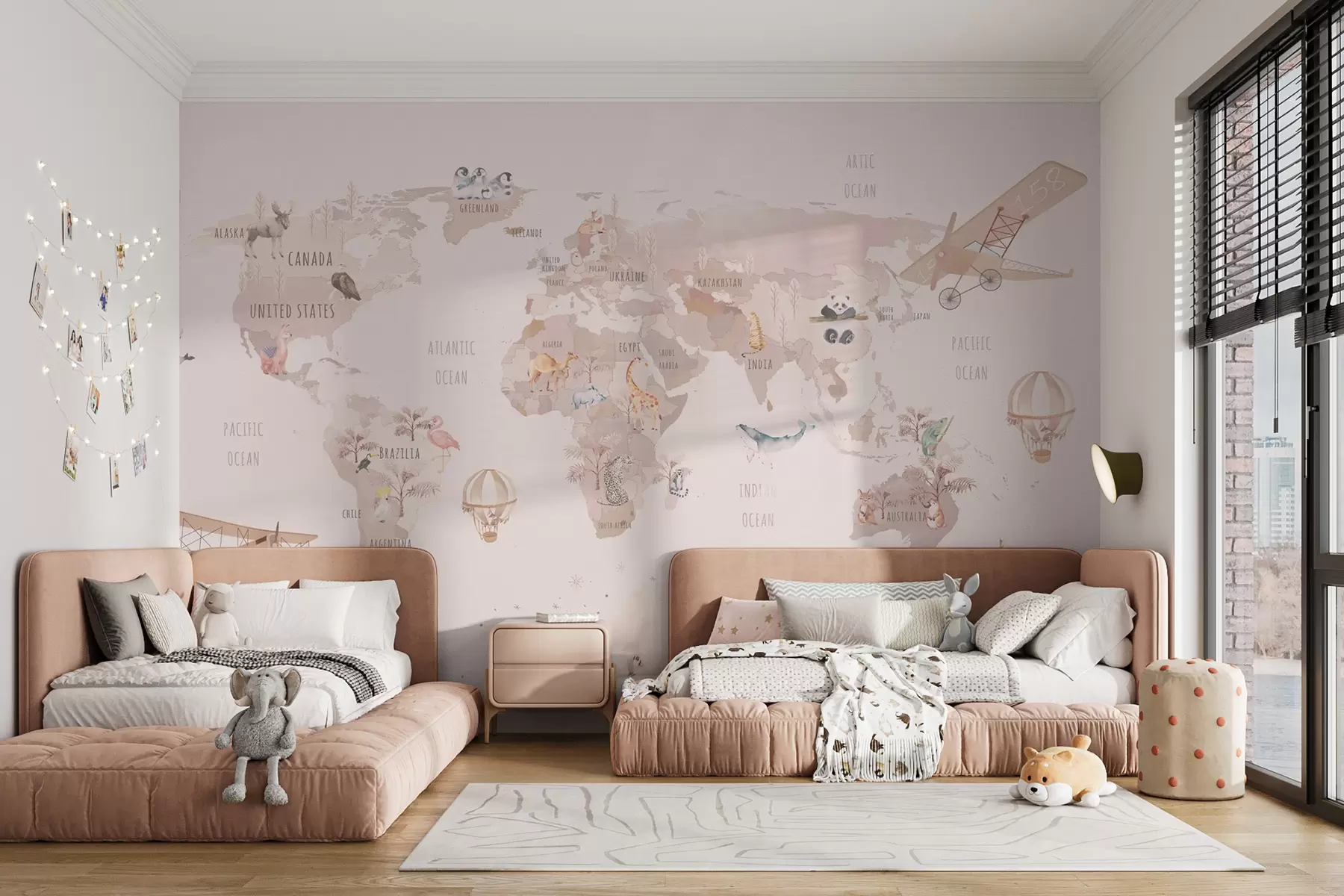 murales de pared Mapa de cuento de hadas del mundo u74508