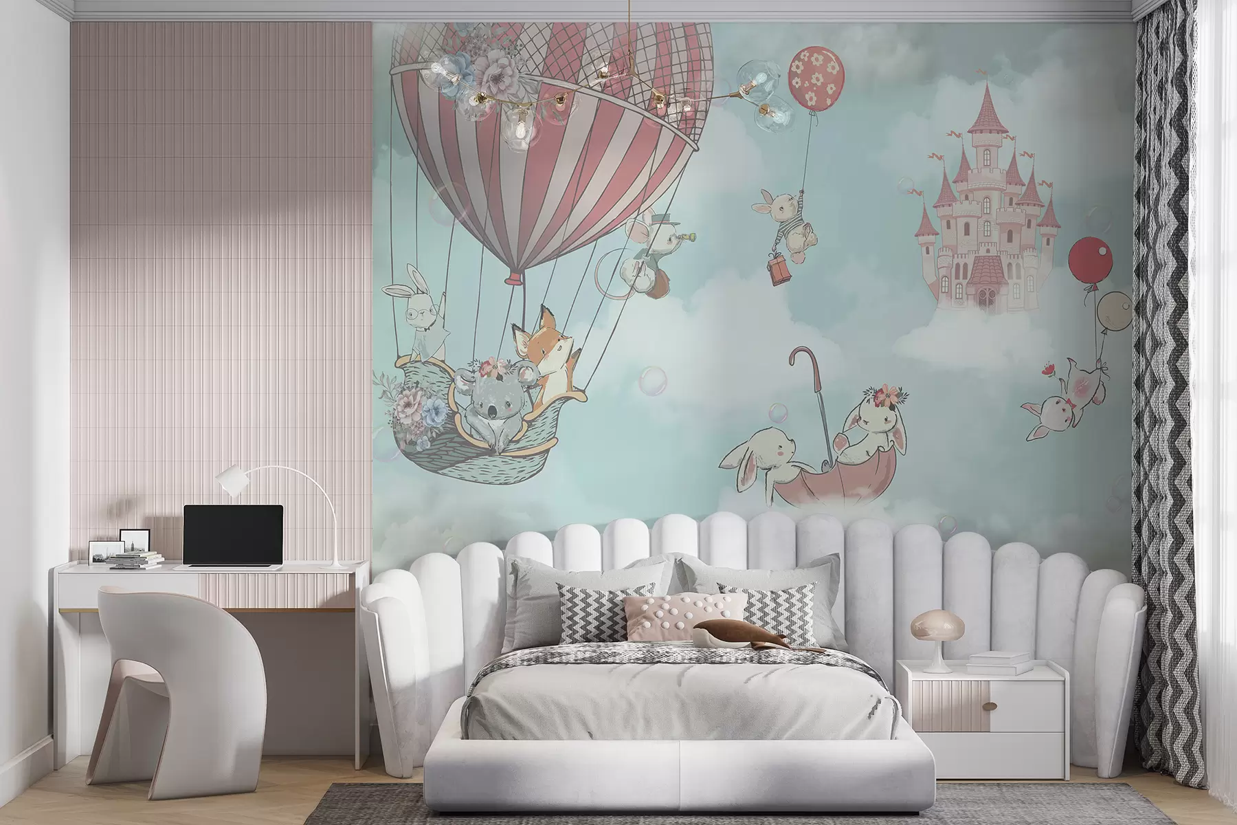 murales de pared Hermoso castillo en las nubes u93905