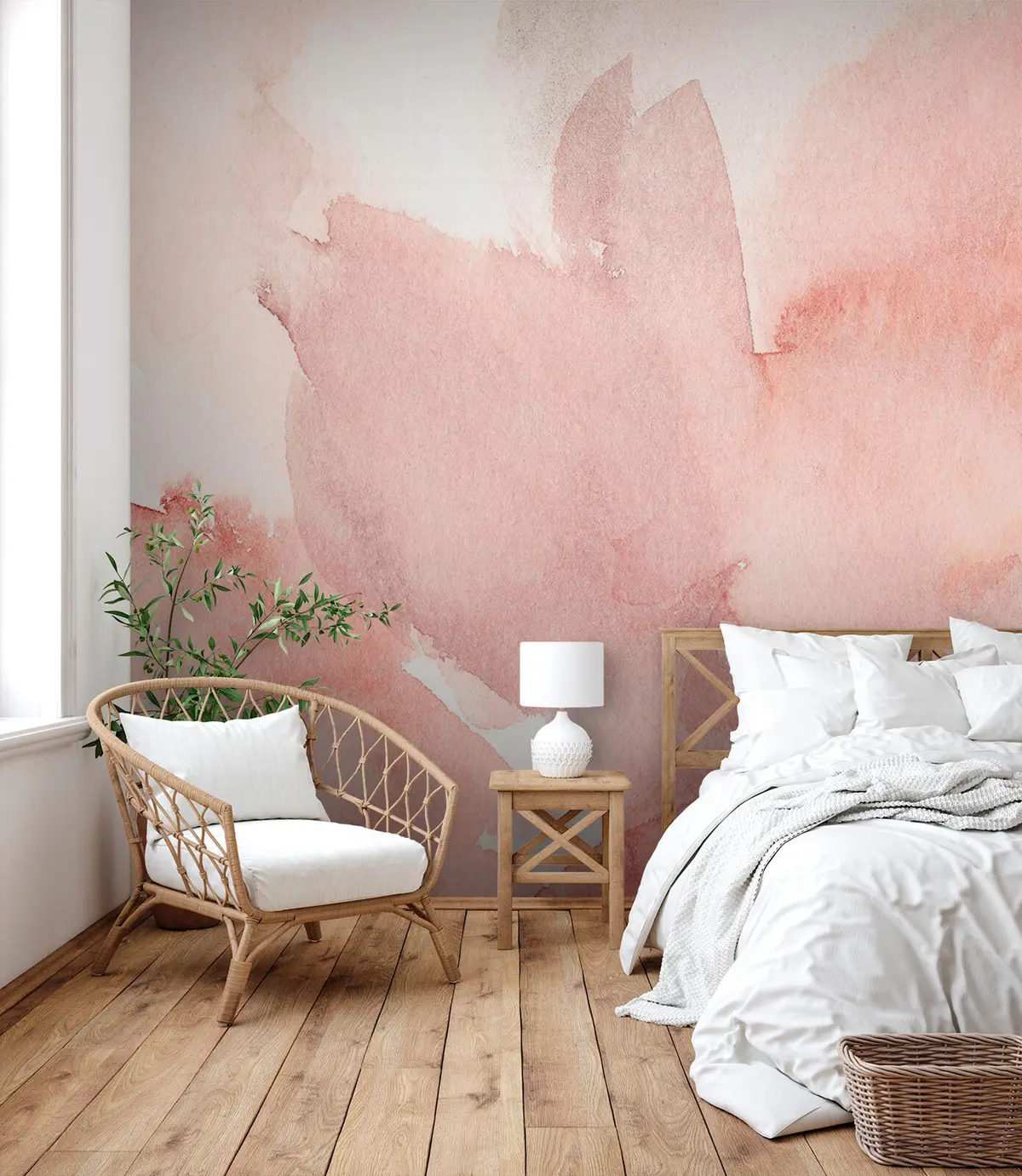 murales de pared Fondo de acuarela rosa u74872