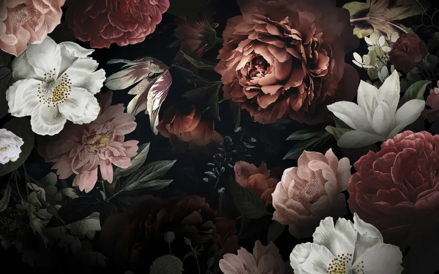 murales de pared Diseño de rosas con efecto acuarela u94330