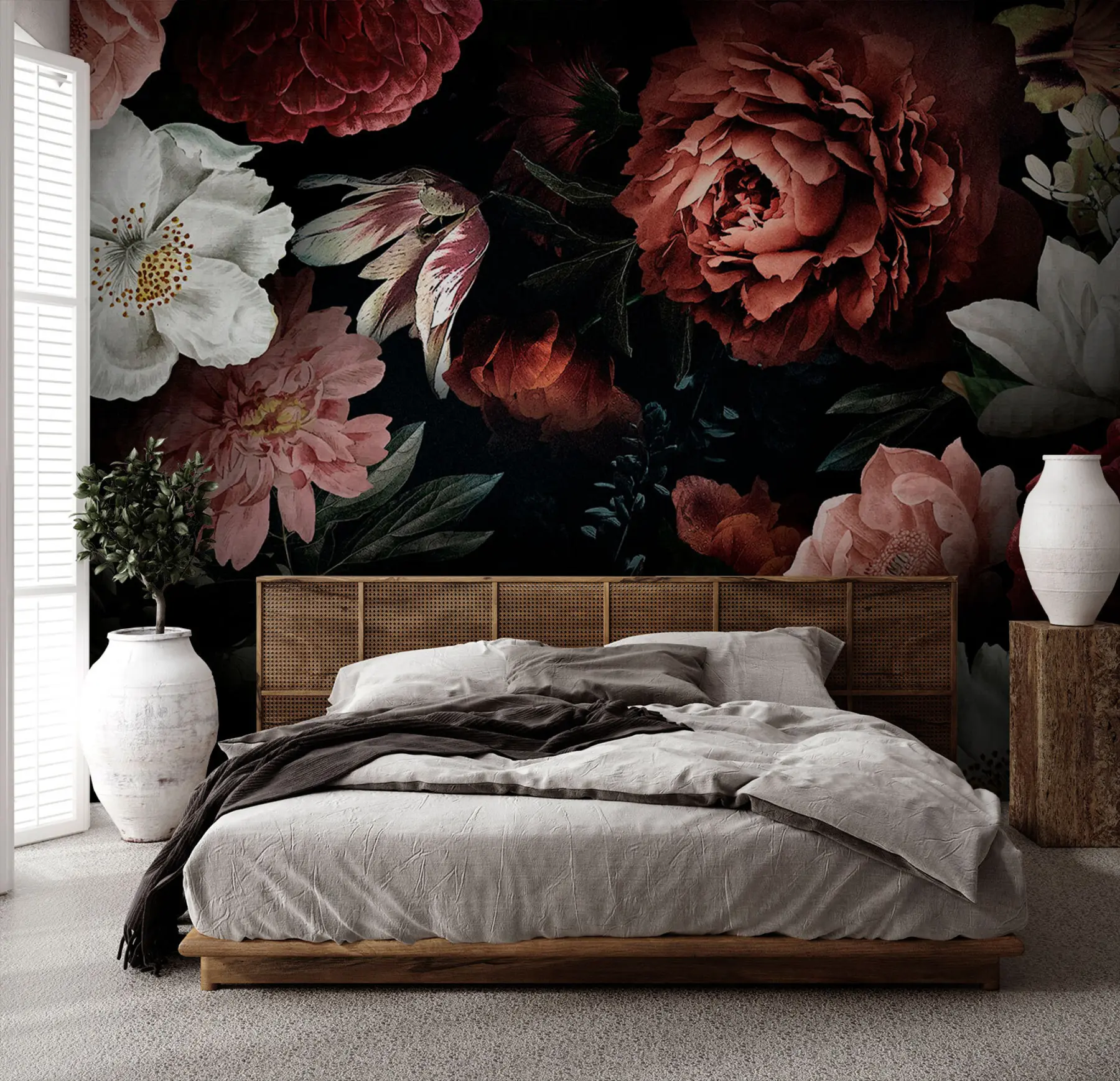 murales de pared Diseño de rosas con efecto acuarela u94330