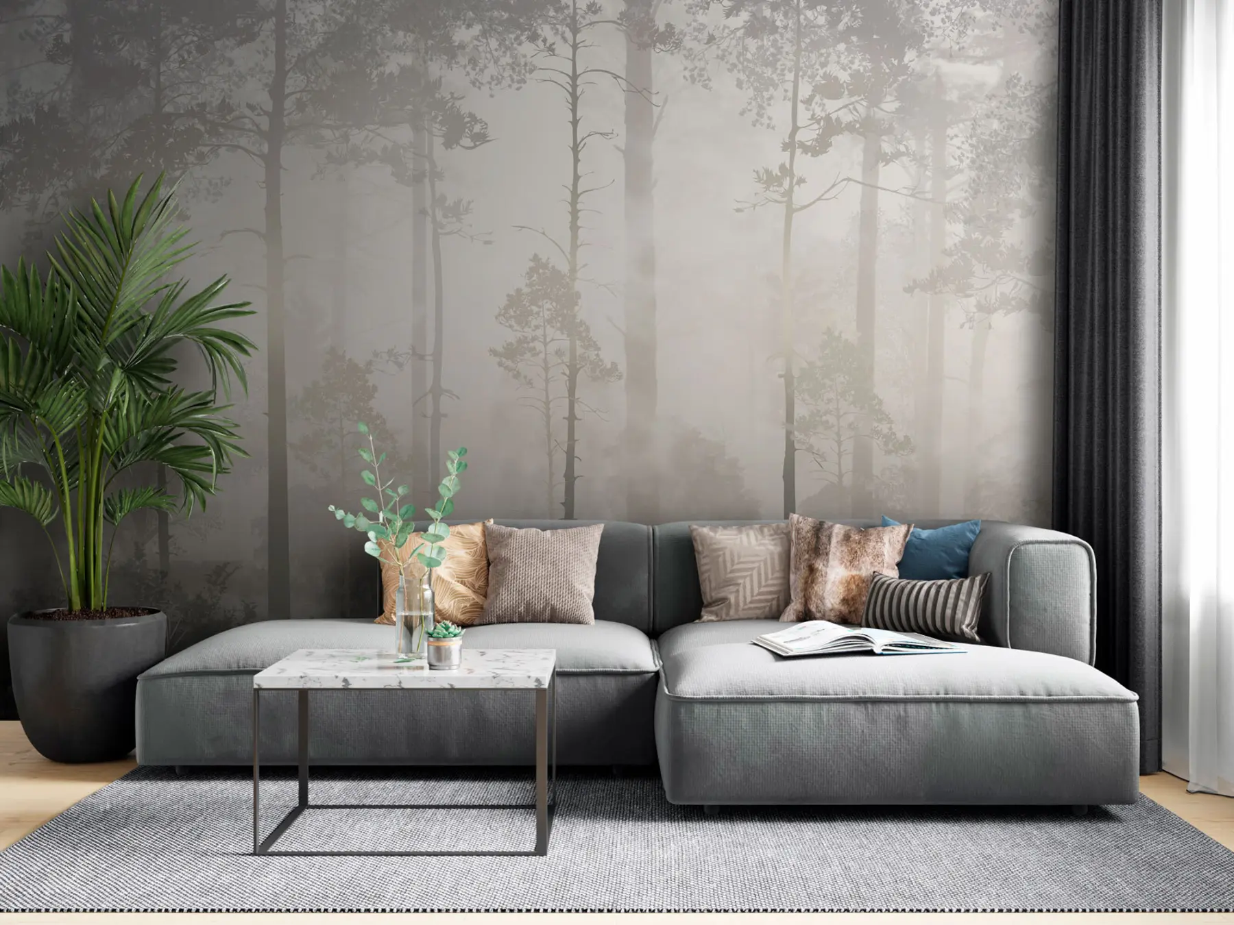 murales de pared Bosque en la niebla u94439
