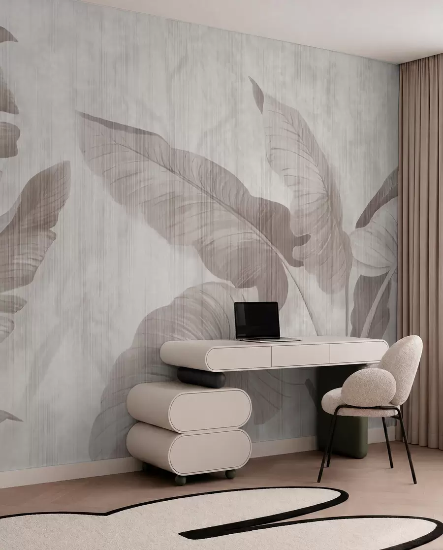 murales de pared Hojas tropicales en estilo grunge u00299
