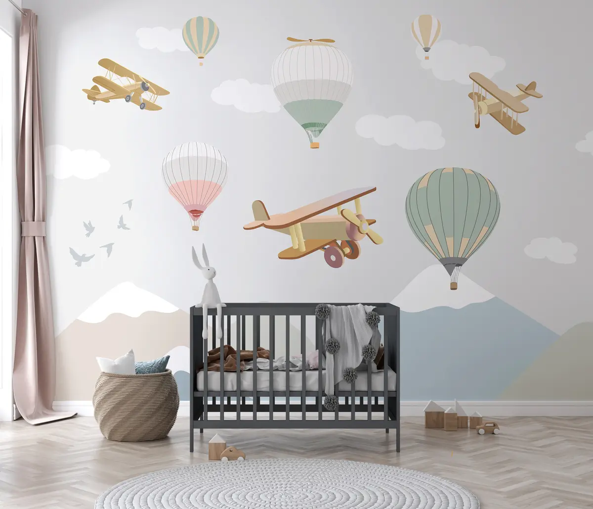 murales de pared Aviones, globos y nubes u94310