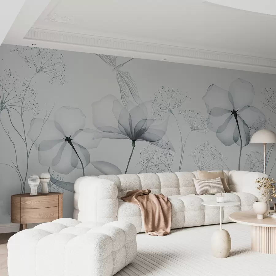 murales de pared Flores y plantas en estilo acuarela u94319