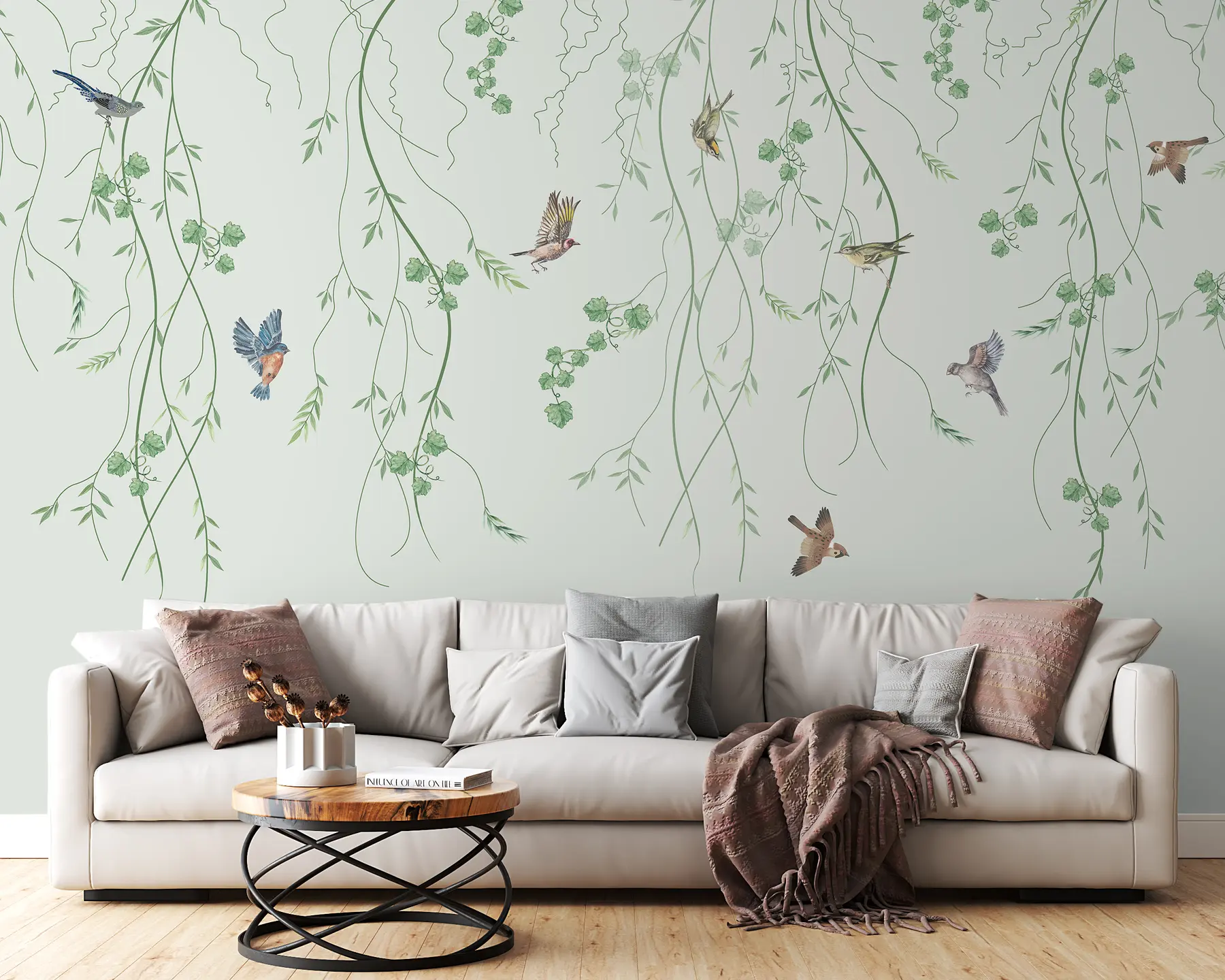 murales de pared Ramas con pájaros, Chinoiserie u94493