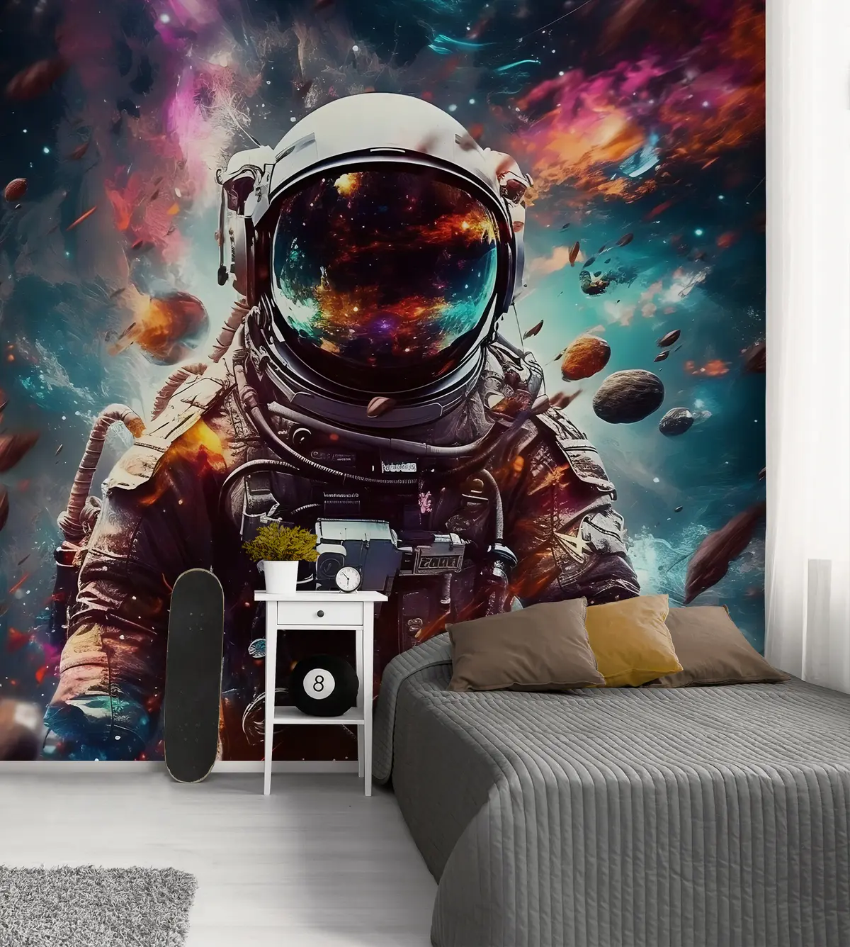 murales de pared Astronauta entre colores u95147