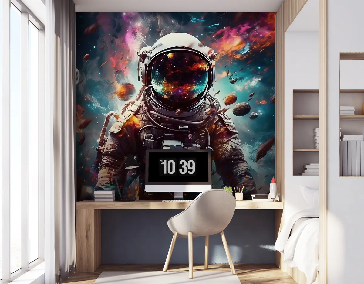 murales de pared Astronauta entre colores u95147