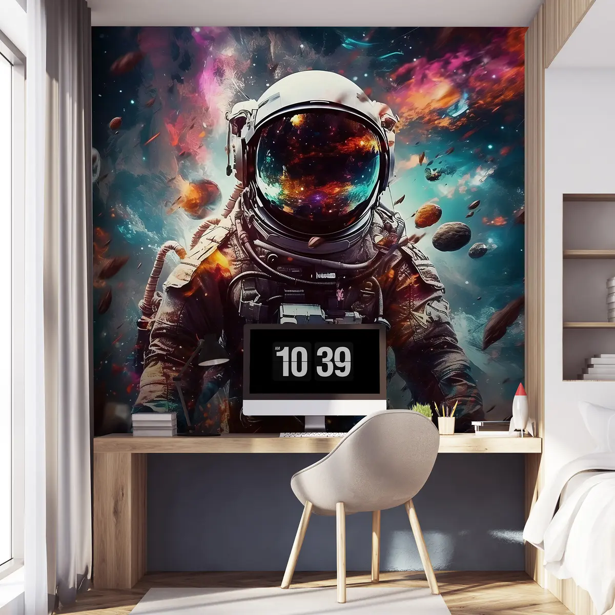 murales de pared Astronauta entre colores u95147