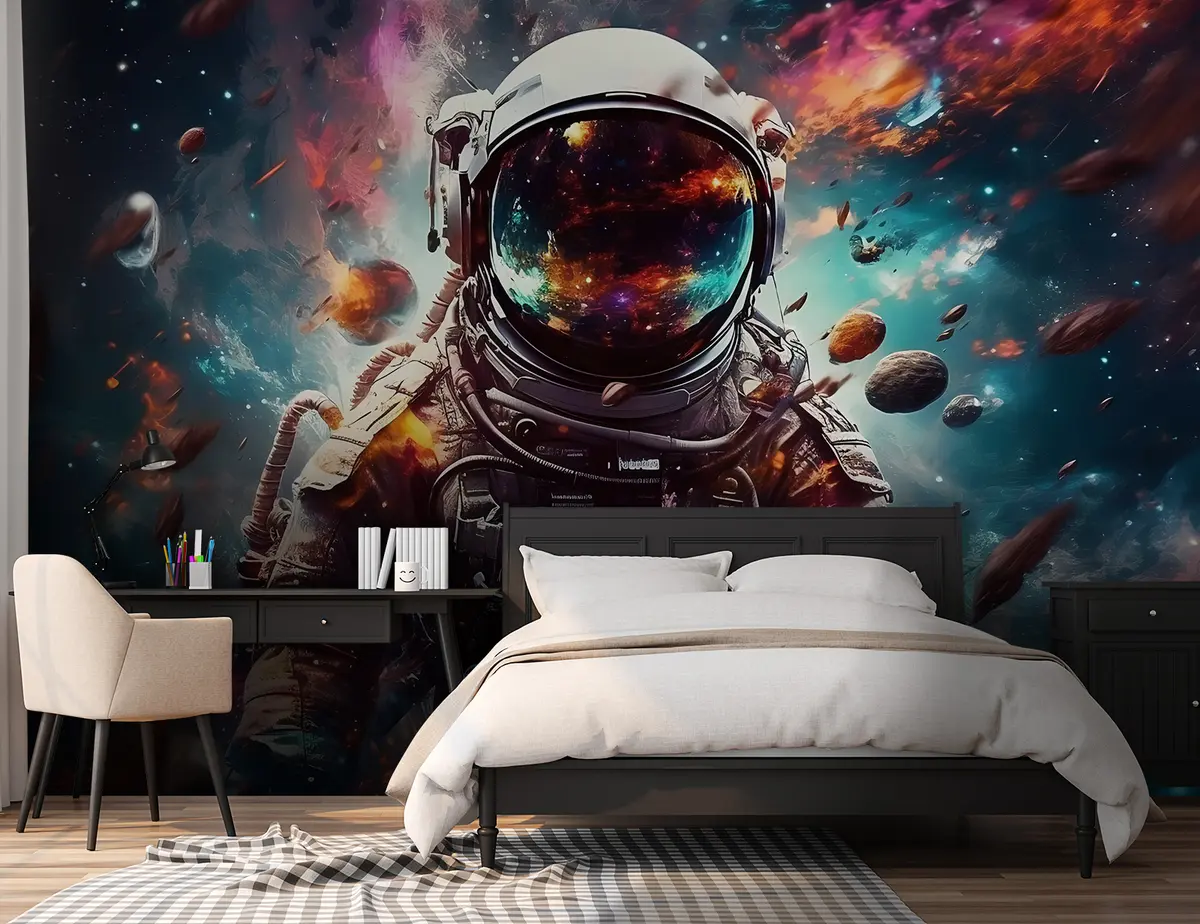 murales de pared Astronauta entre colores u95147