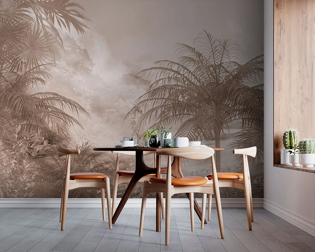 murales de pared Diseño de papel tapiz de árboles tropicales u95102