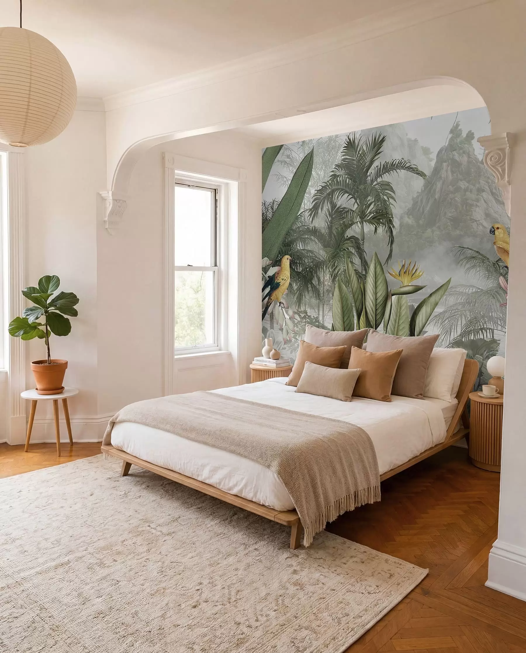 murales de pared Tapiz de hojas tropicales u95396