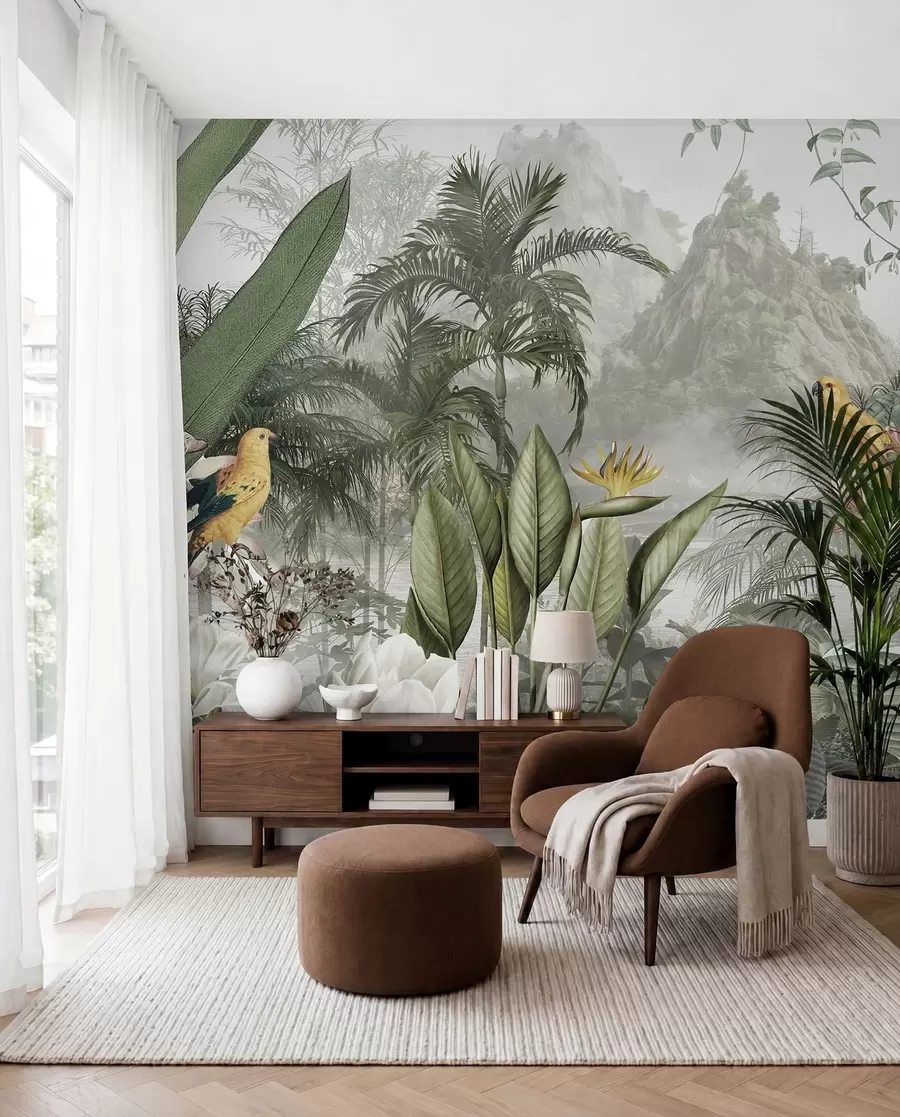 murales de pared Tapiz de hojas tropicales u95396