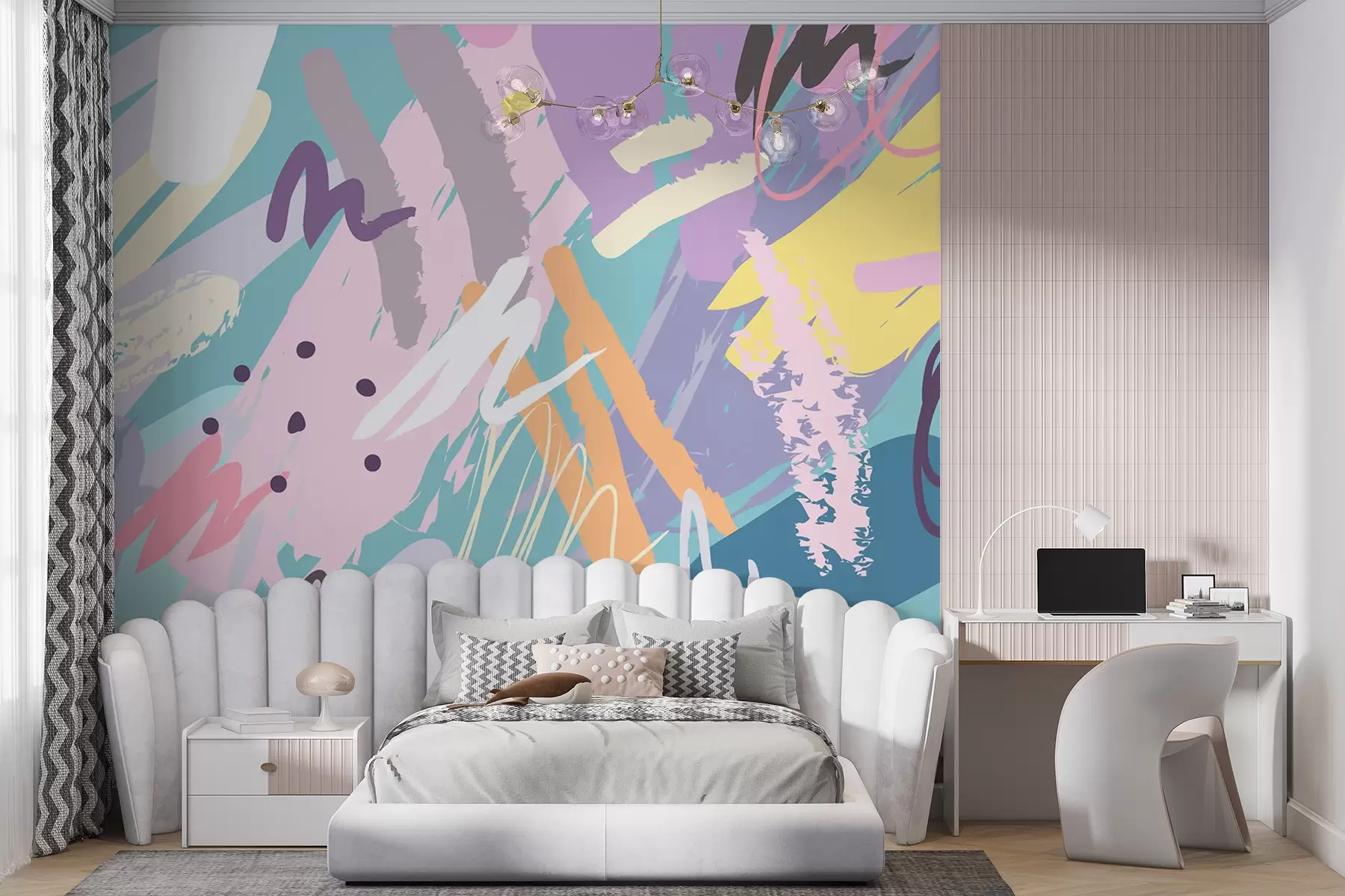 murales de pared Trazos de colores estilo abstracto u95237