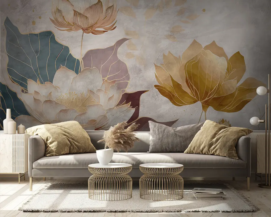 murales de pared Hermosas flores grandes u95418