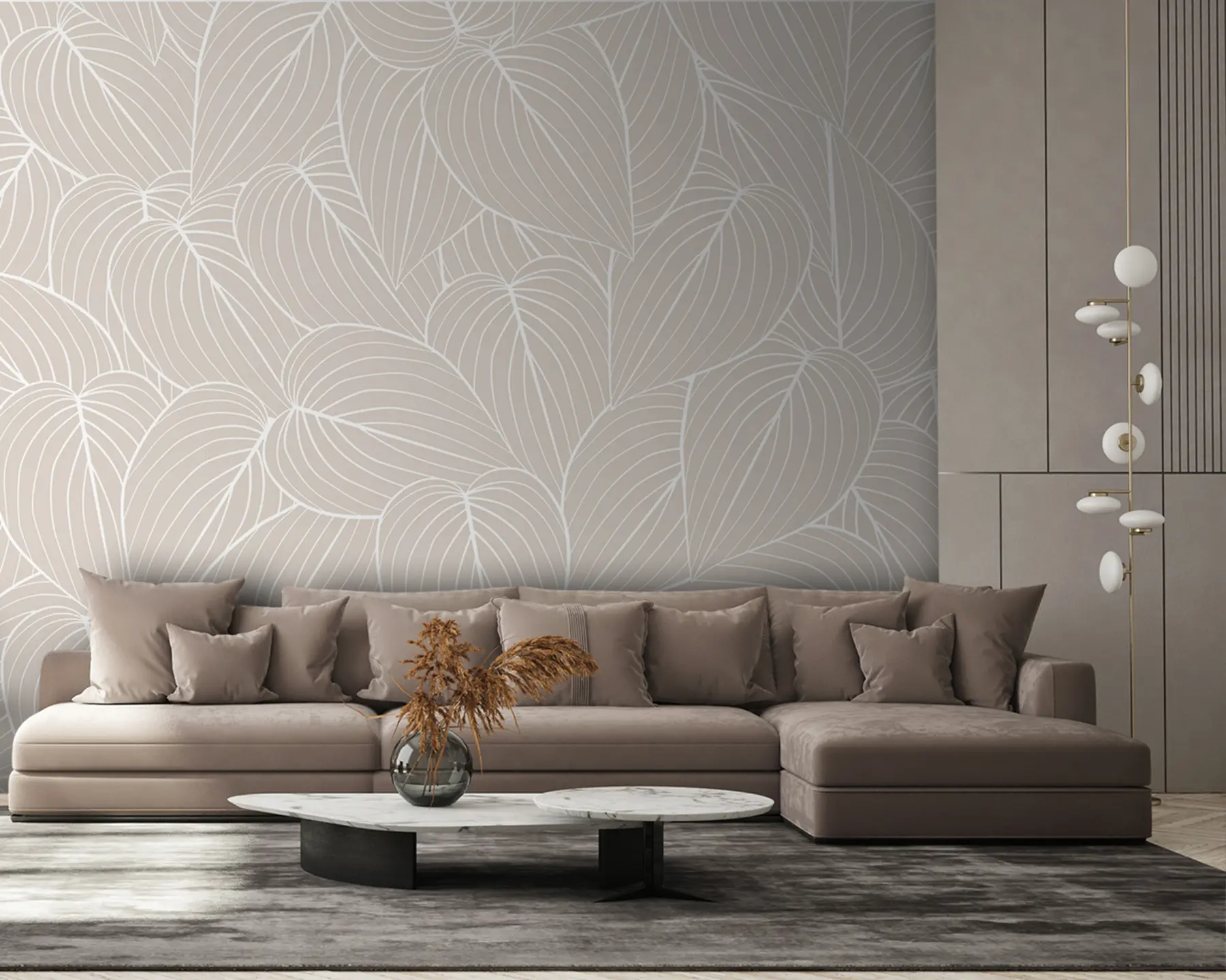 murales de pared Hojas florales pastel u96282