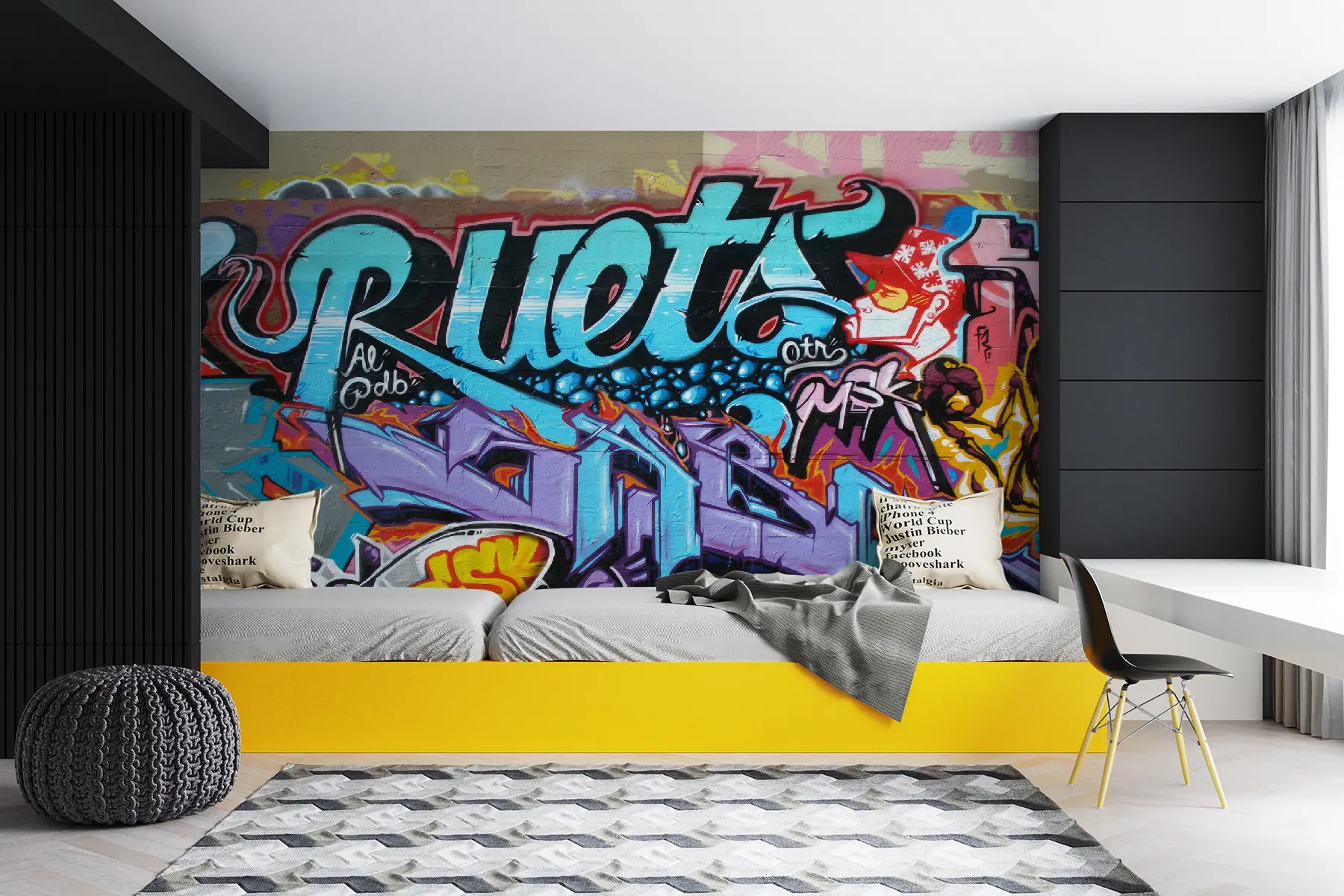 murales de pared Pintura de arte, pintura y azul u11783