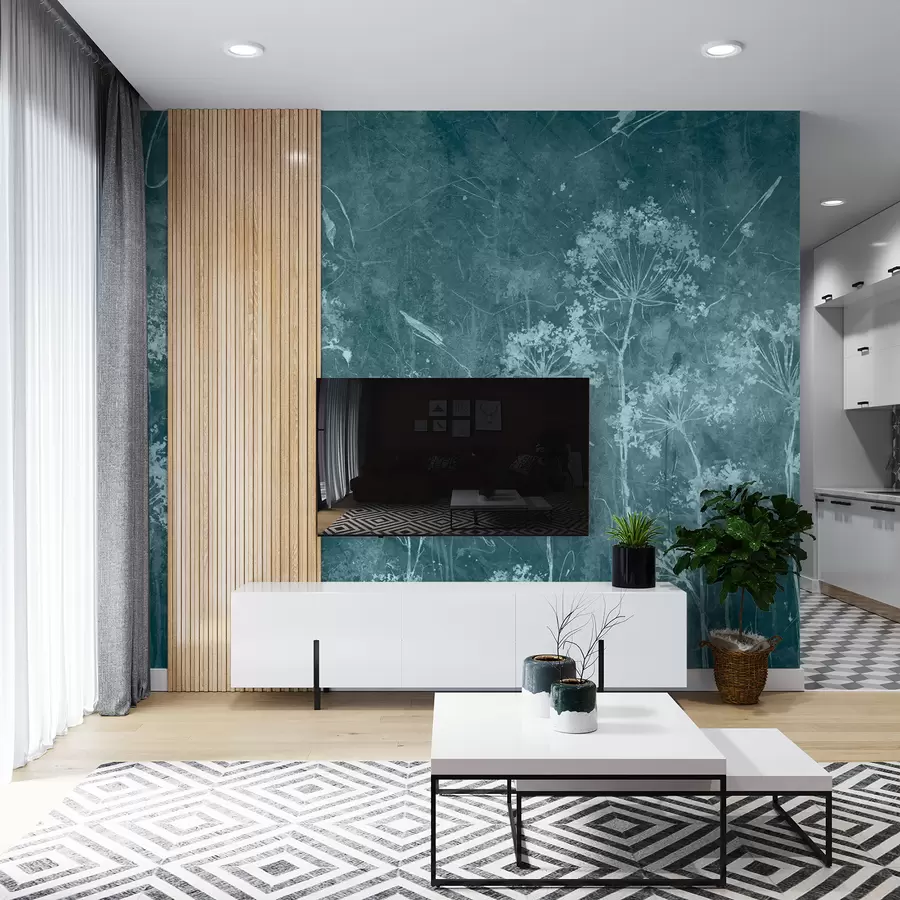 murales de pared Flores silvestres en estilo grunge u96551