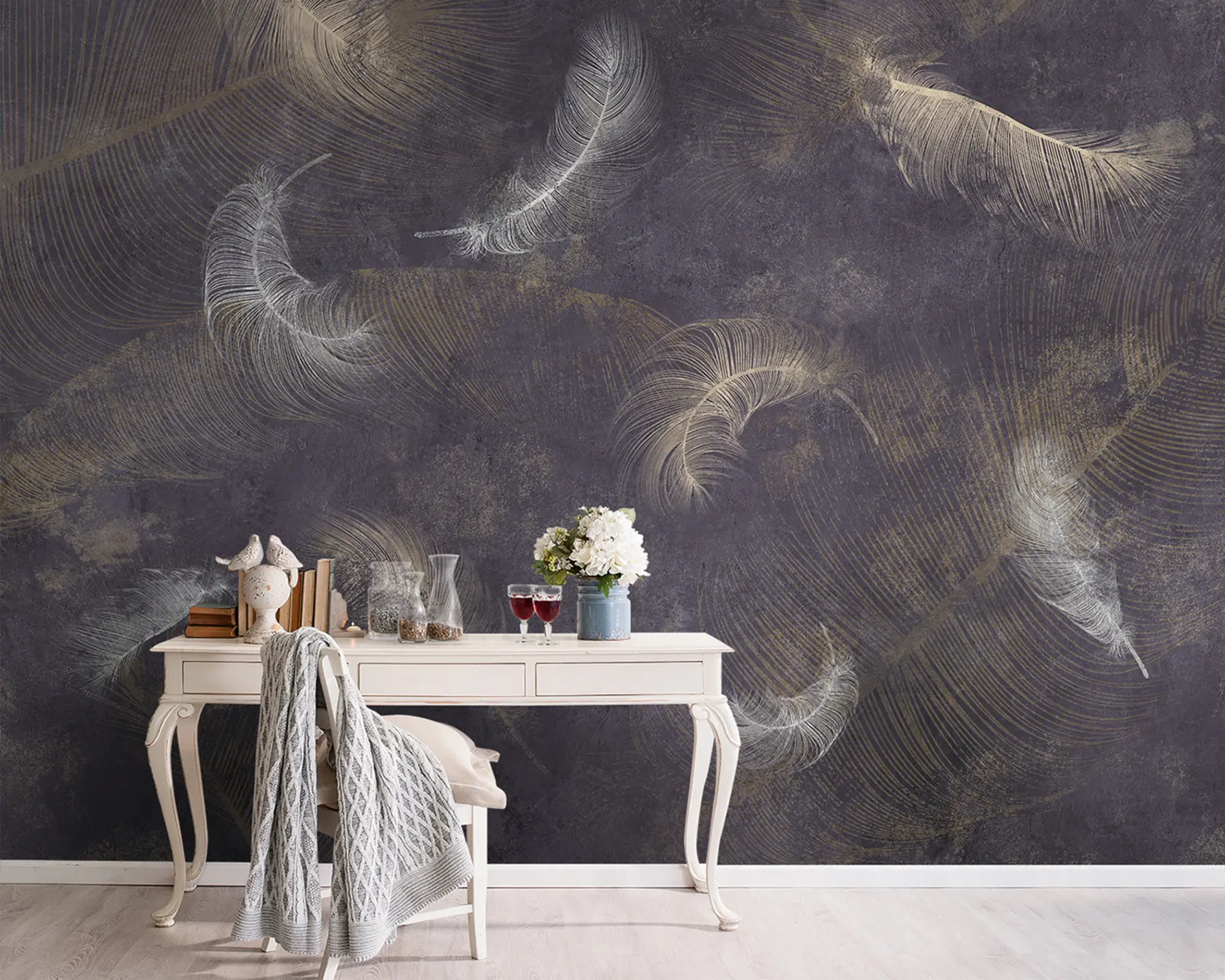 murales de pared Plumas estilo loft u96552