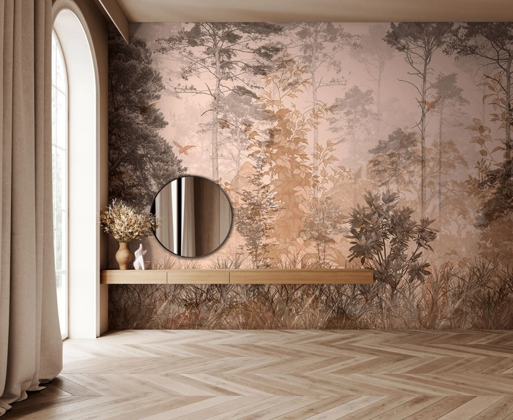 murales de pared Bosque en estilo grunge u97057