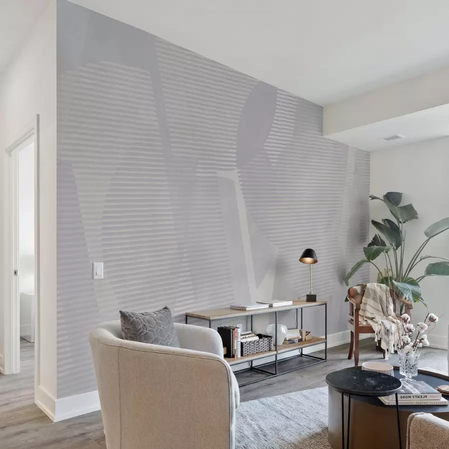 murales de pared Abstracción geométrica sobre un fondo de mármol en colores pastel u95373