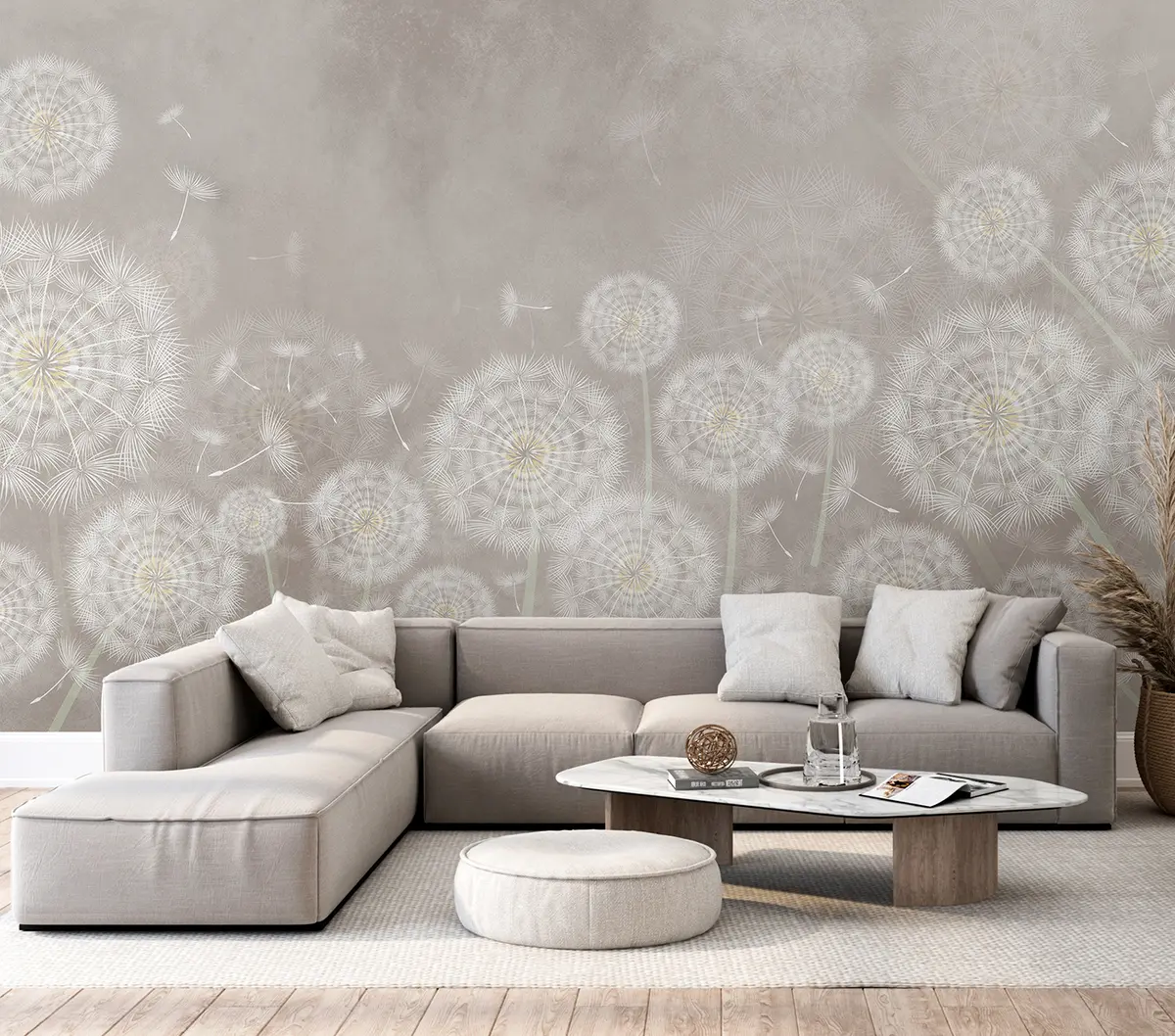 murales de pared Dientes de león sobre fondo texturizado u95374