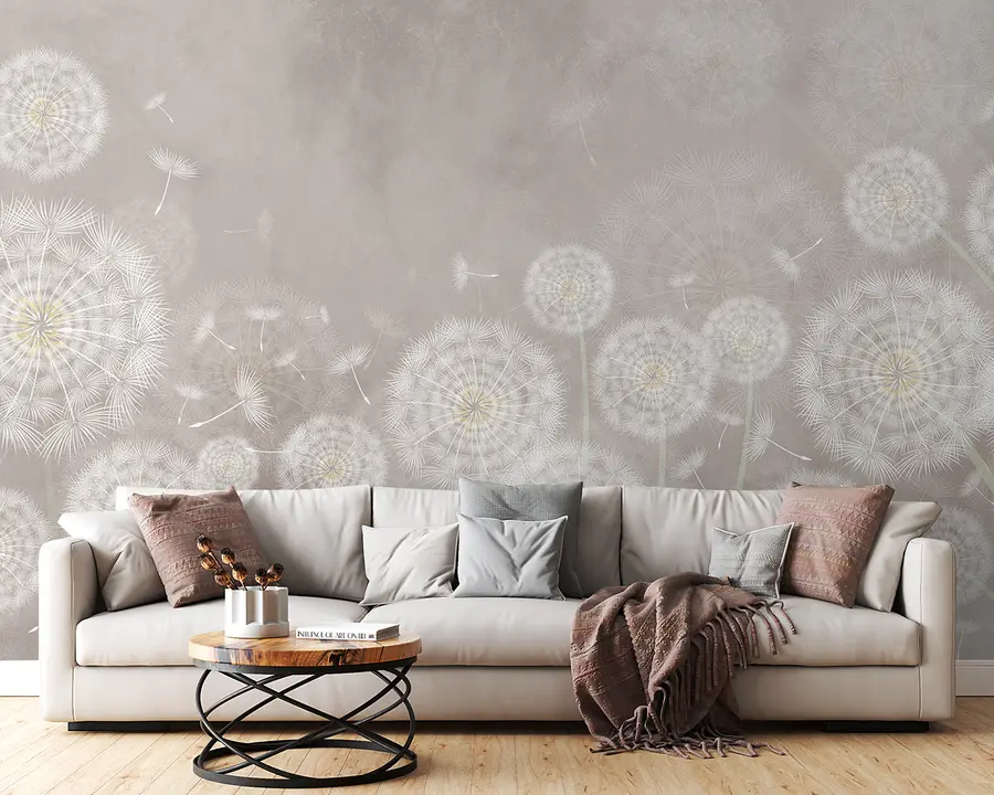 murales de pared Dientes de león sobre fondo texturizado u95374