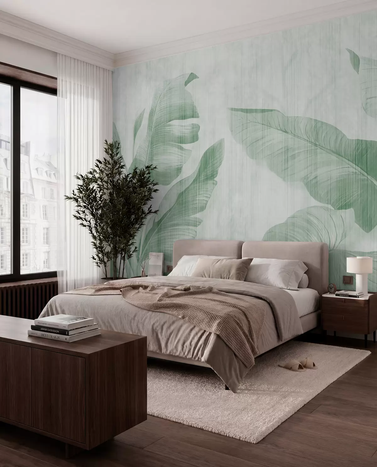 murales de pared Sombras de banano en menta u00299v4