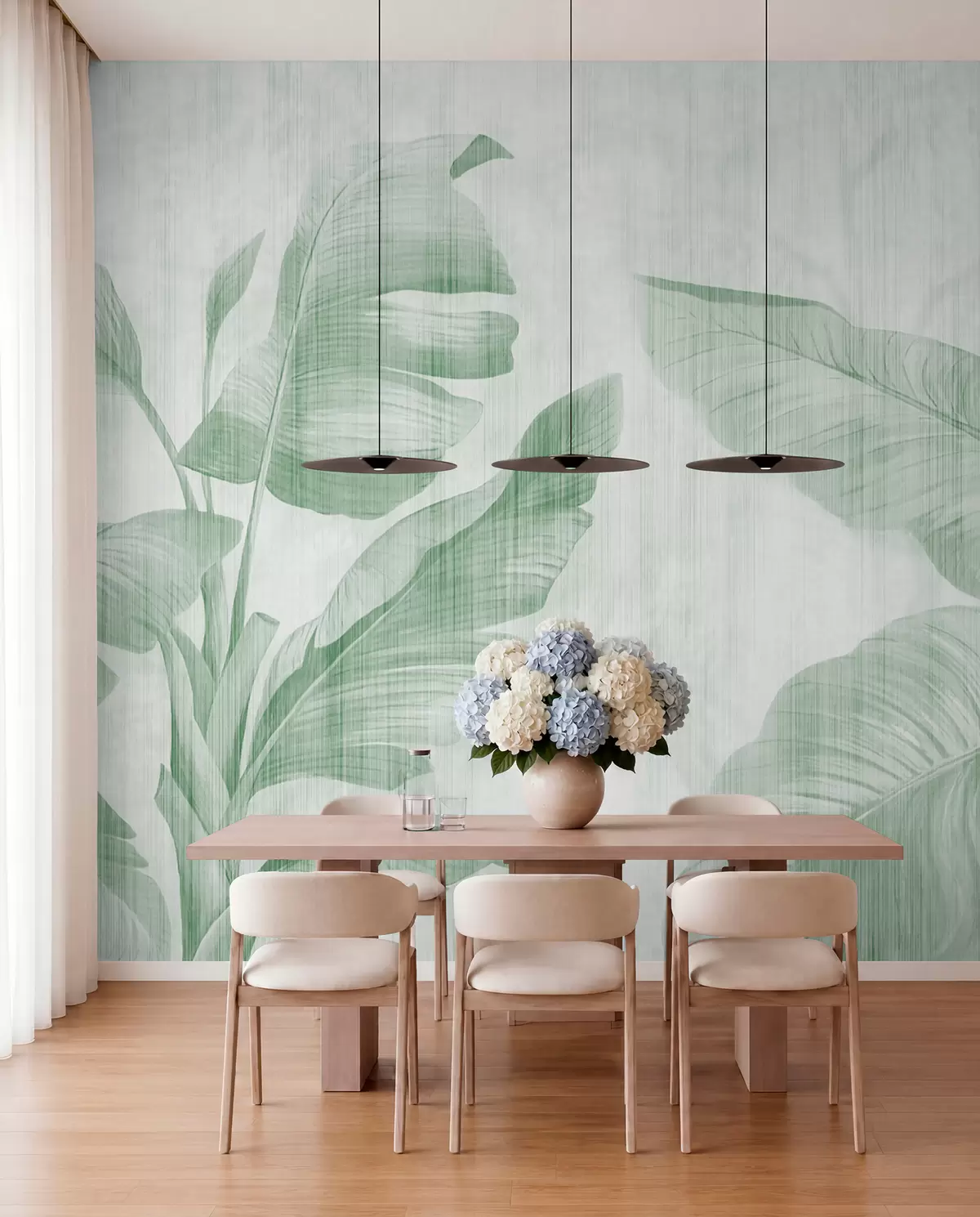 murales de pared Sombras de banano en menta u00299v4