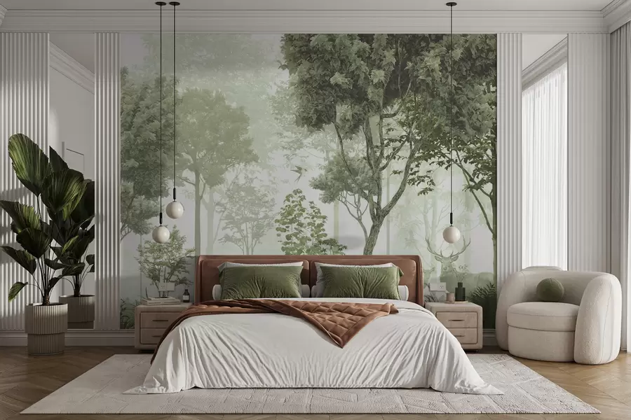 murales de pared Bosque mágico en verde u72134v2