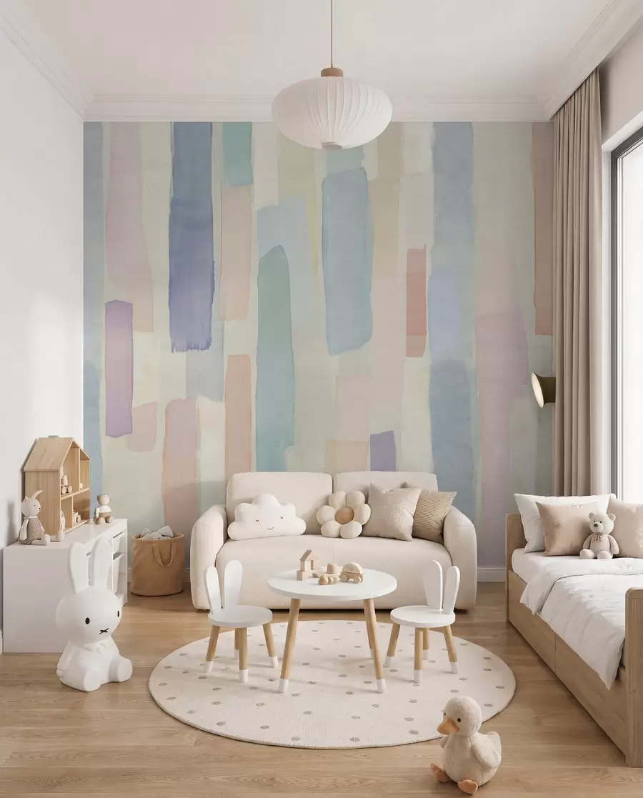 murales de pared Rayas pastel a pincel u97869