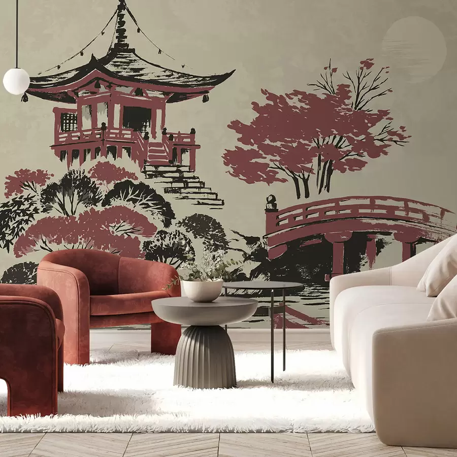 murales de pared Paisaje otoñal en Kioto u97635