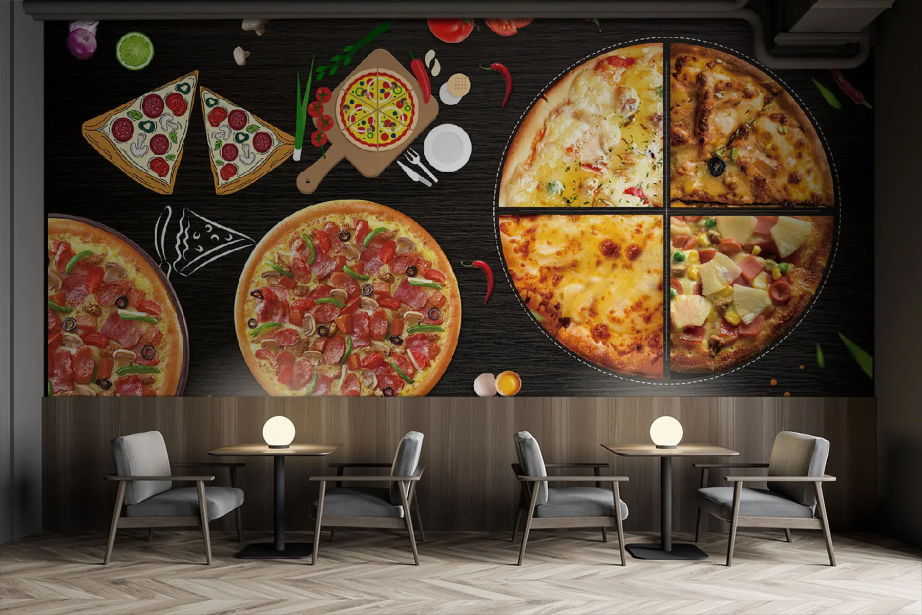 murales de pared Pizza u97436