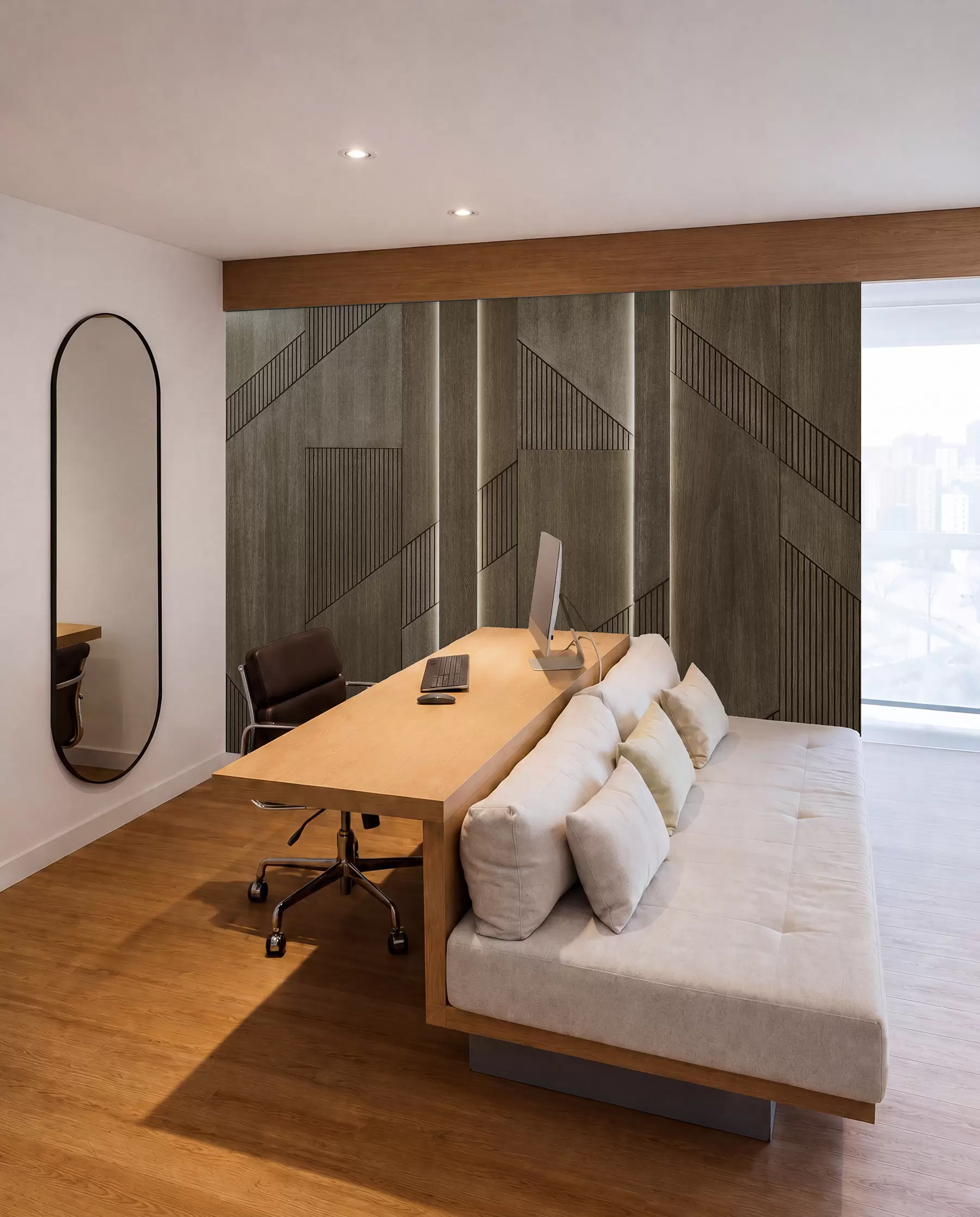 murales de pared Líneas y ángulos de madera u97555