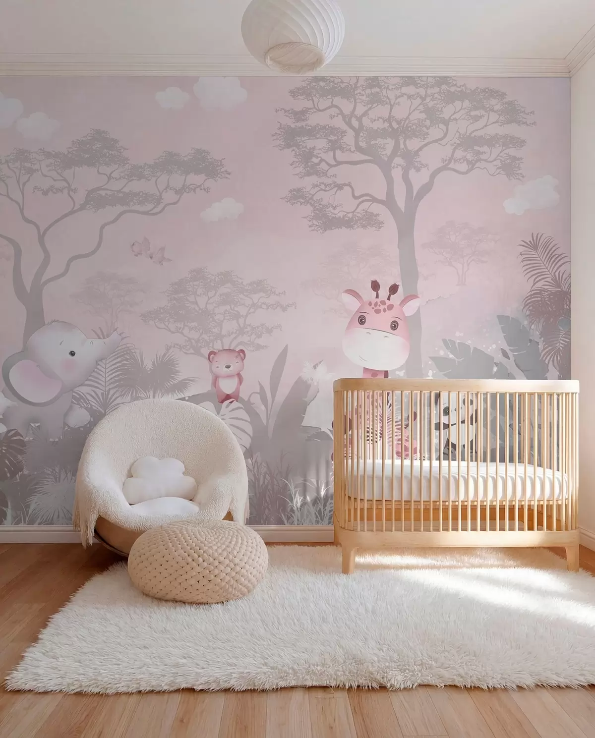 murales de pared Pequeño safari en rosa palo u73878v3