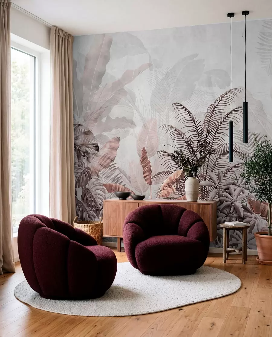 murales de pared Jungla en palo de rosa u71284v2
