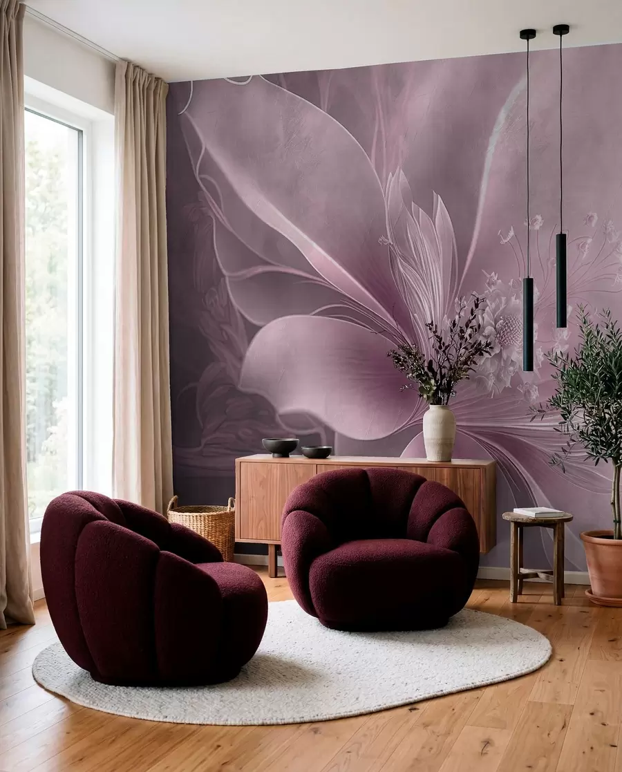 murales de pared Una flor muy delicada en tonos rosados u93944v2