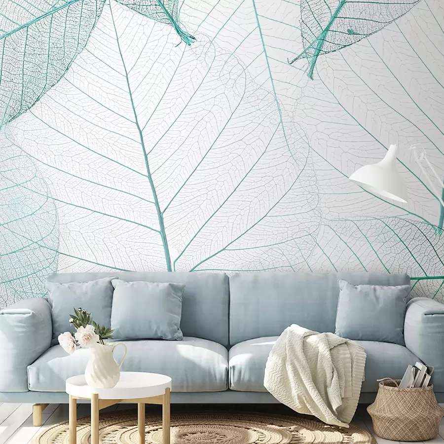 murales de pared Hojas transparentes de color verde u24439v3