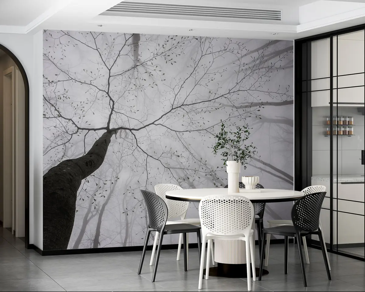 murales de pared Una mañana brumosa en el bosque u97391