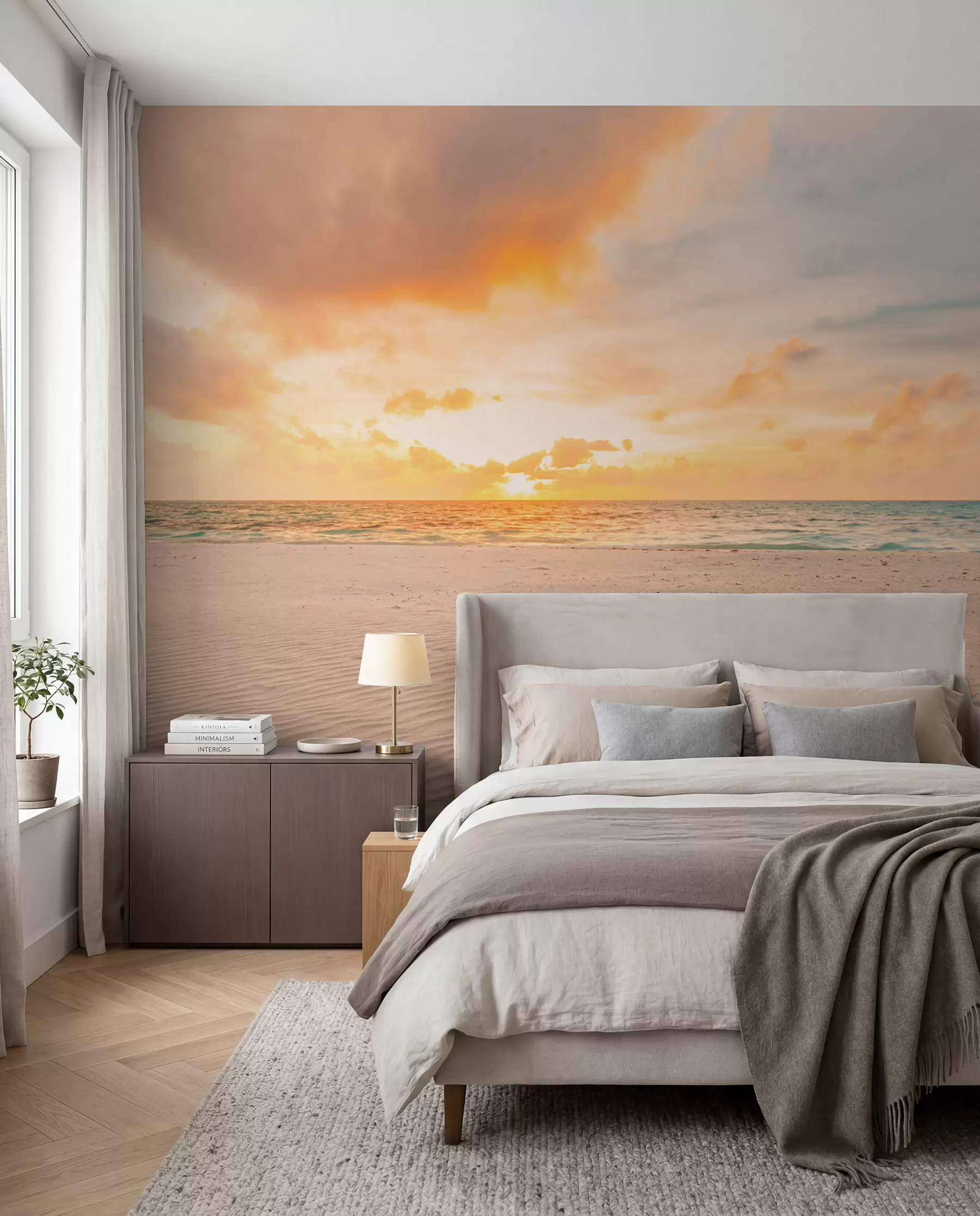 murales de pared Luz dorada en arena blanca u97894