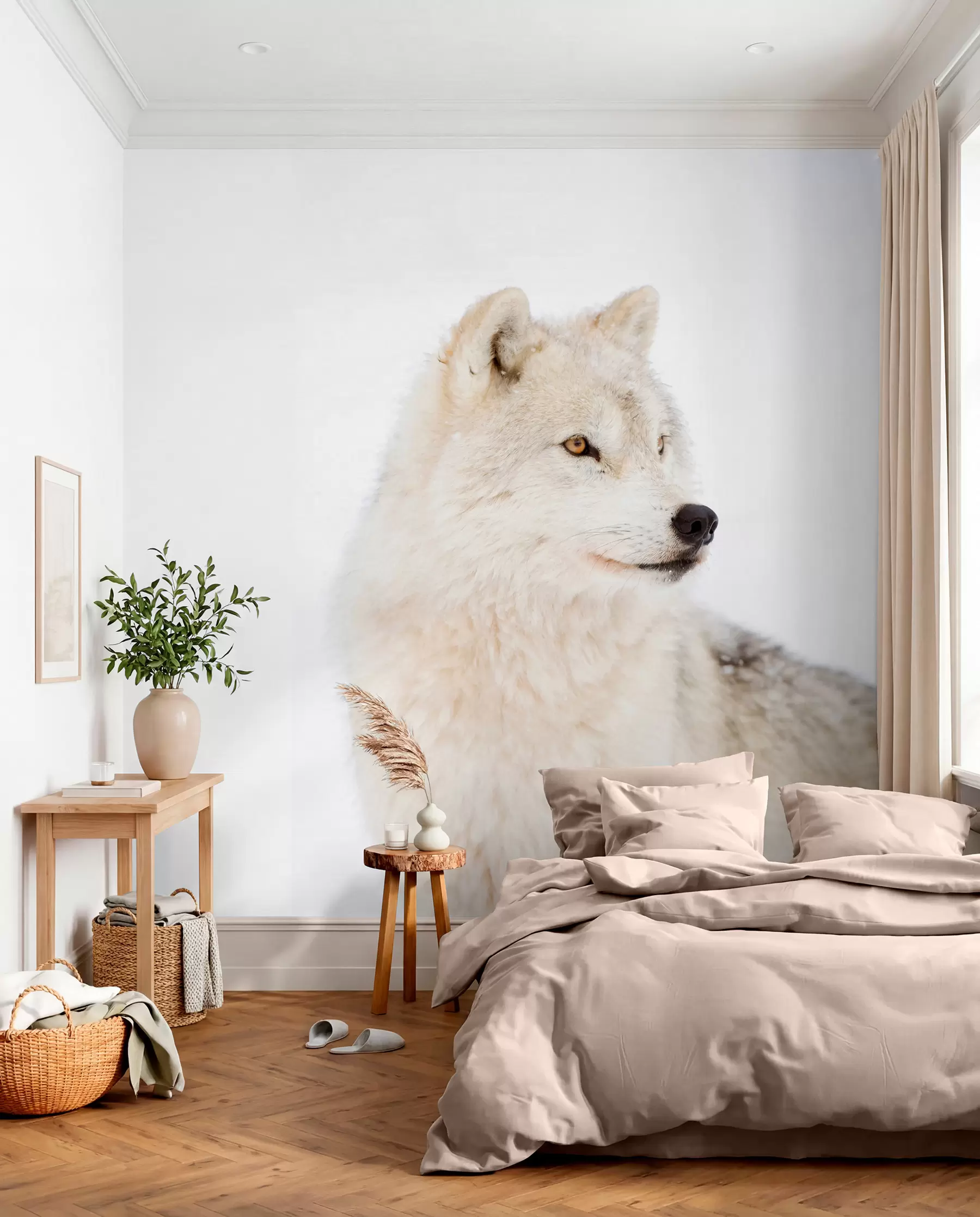 murales de pared Retrato de lobo blanco u98189