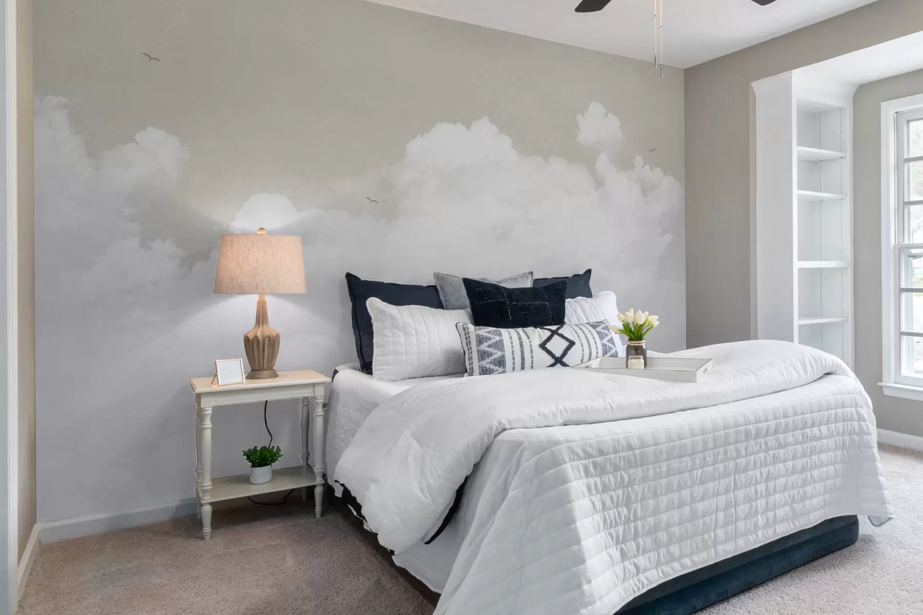 murales de pared Nubes vintage en el cielo beige u96783