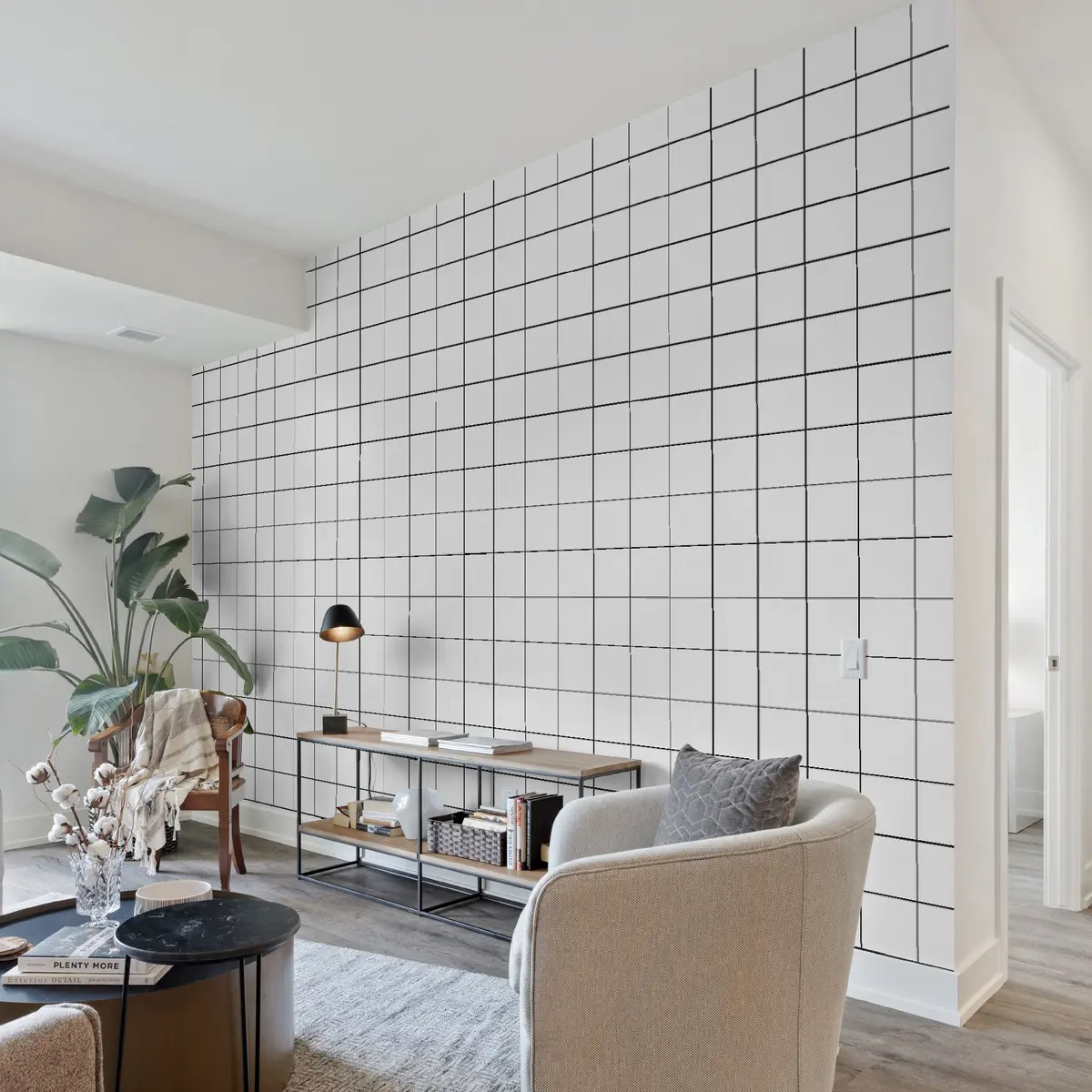 murales de pared Papel pintado minimalista a cuadros u98561