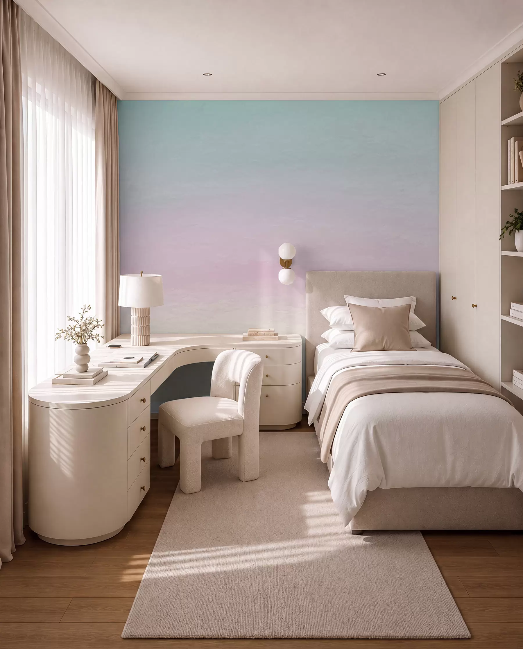 murales de pared Degradado del rosa al azul u98238