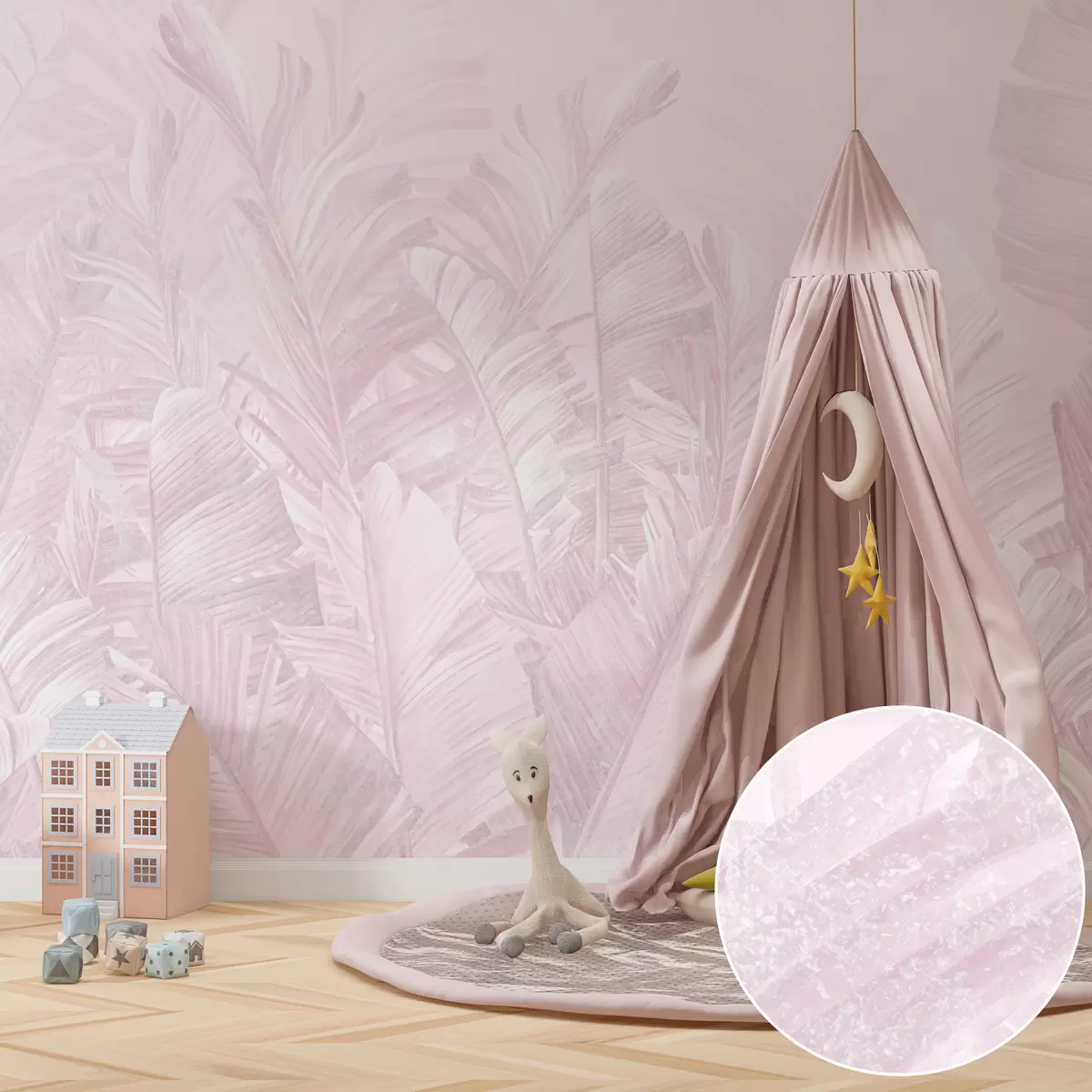 murales de pared Encaje tropical rosa u98951v1