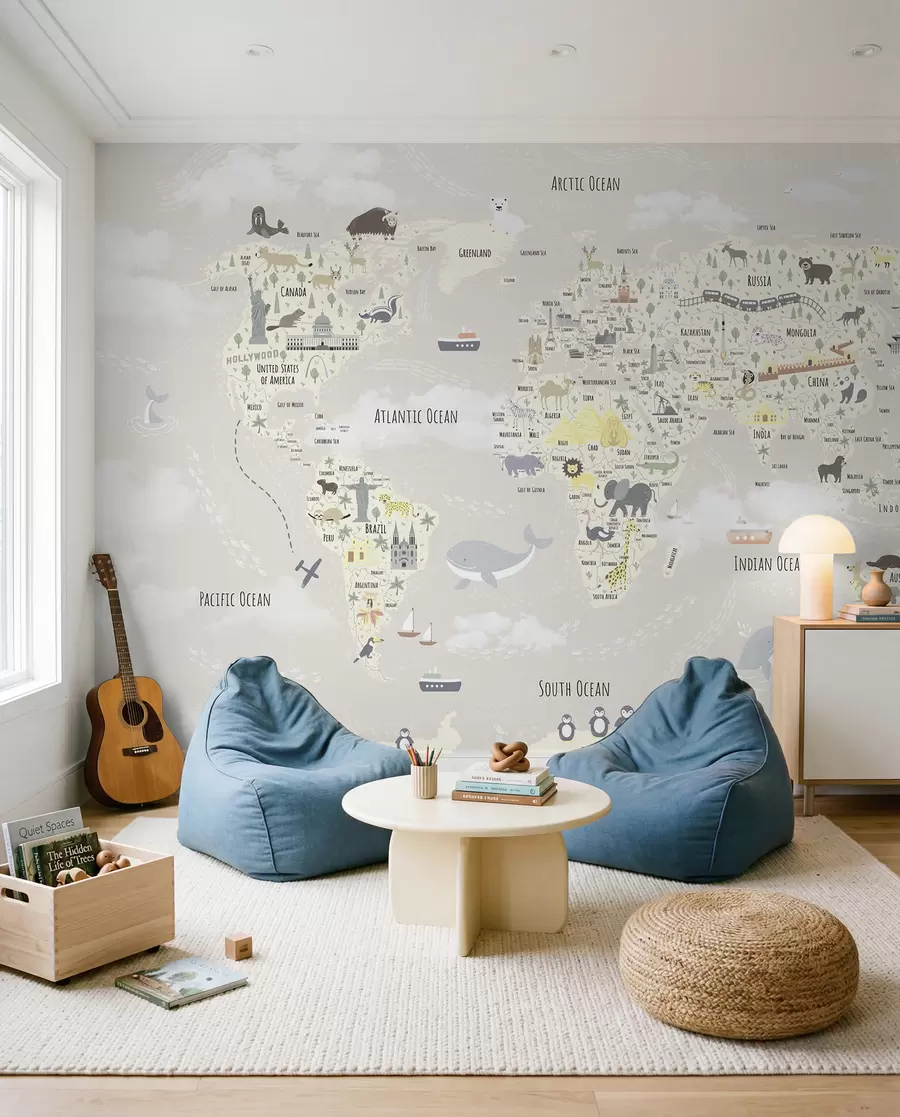 murales de pared Atlas de maravillas en arena u96587v1