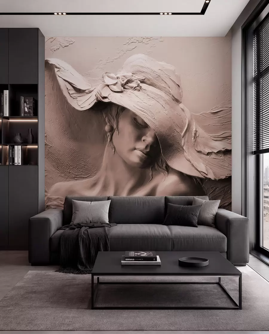 murales de pared Dama esculpida en rosa u62592v1
