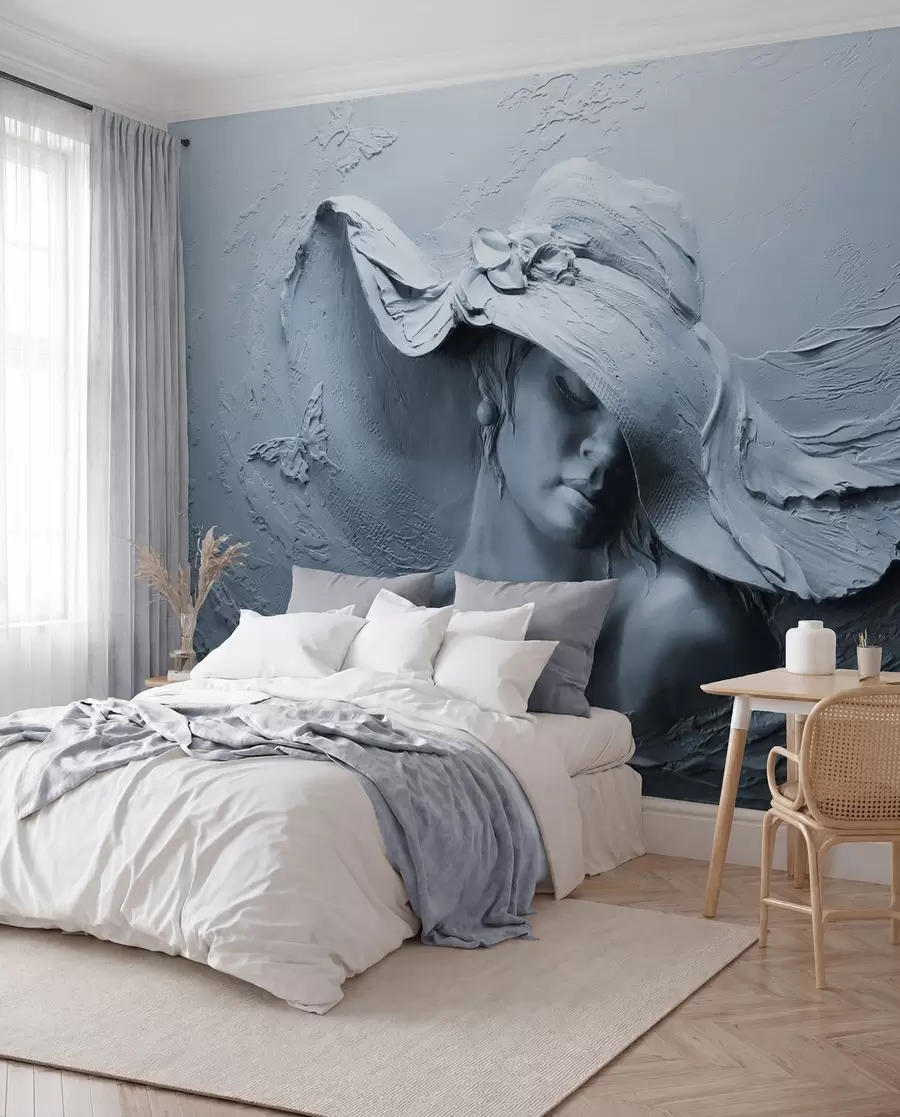 murales de pared Dama esculpida en azul u62592v2