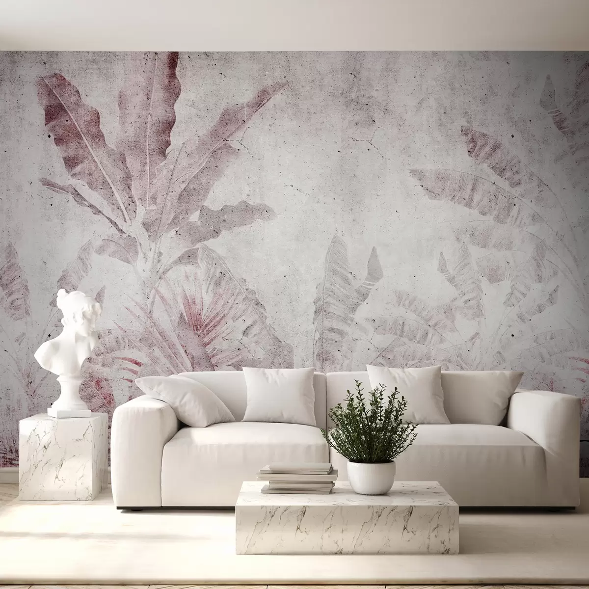 murales de pared Trópicos envejecidos en rosa u73886v2