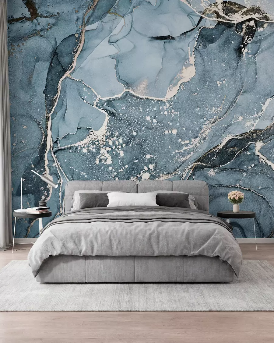 murales de pared Mármol azul y ámbar u93578v3